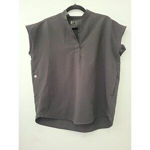 Figs Technical Collection  Scrub Top Mandarin Collar Cap Sleeve Size Large
